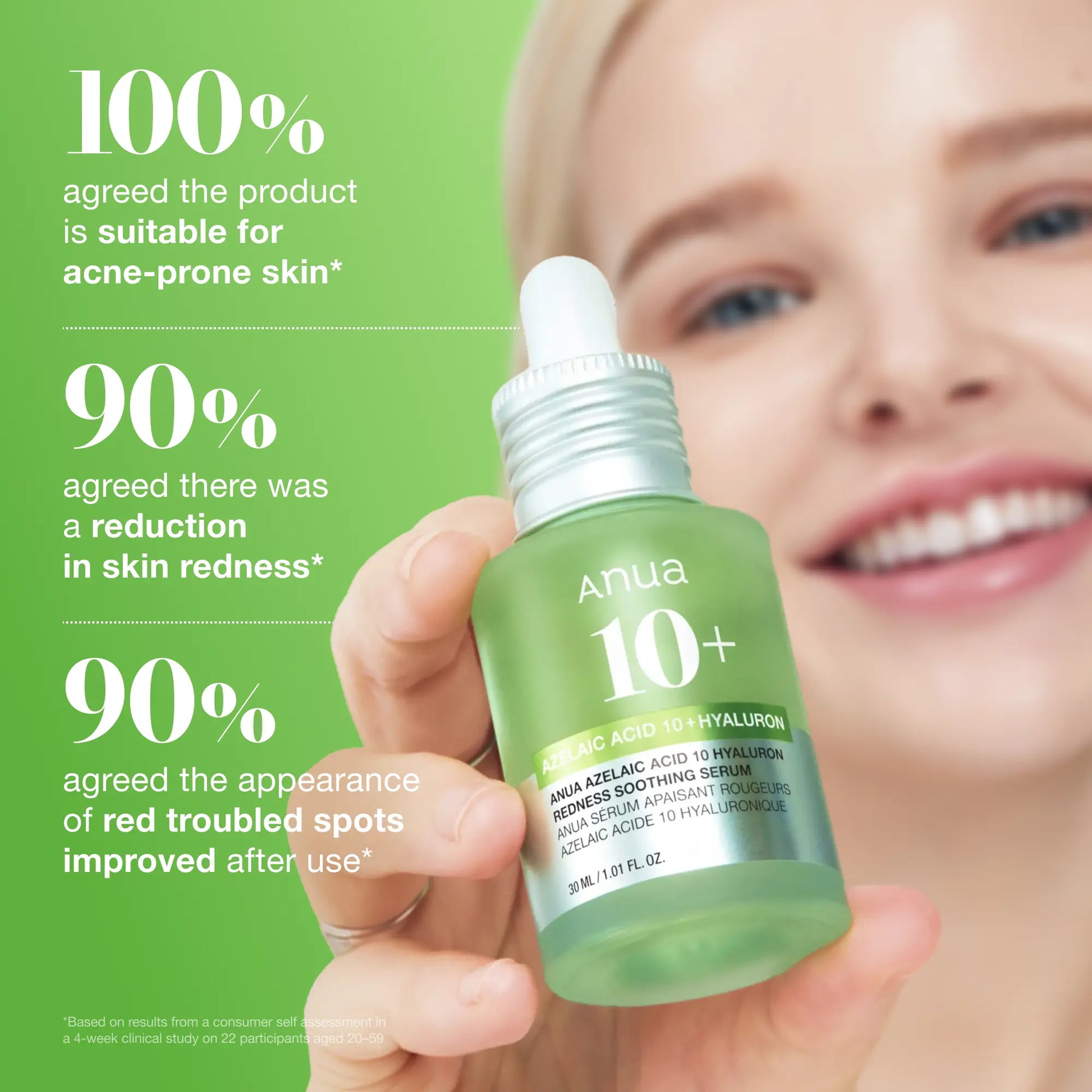 Anua Azelaic Acid 10 Hyaluron Redness Soothing Serum 1.01 Fl.Oz.(30Ml)