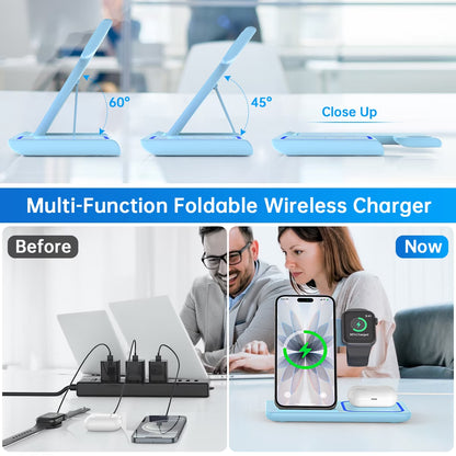 Revolutionary 3-in-1 Wireless Charging Station for iPhone, Apple Watch & AirPods - Fast, Stylish, and Convenient!