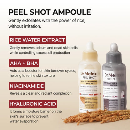 Dr.Melaxin Official Peel Shot Glow Rice Peeling Ampoule