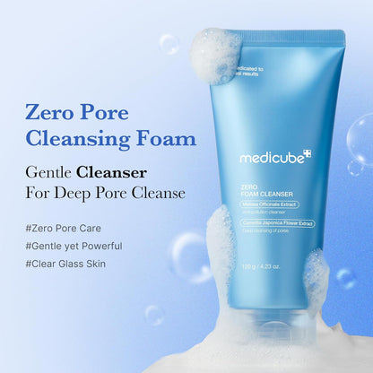 Gently Transform Your Skin with MEDICUBE Cleanse & Swipe Duo: Zero Pore Pad Mild & Zero Foam Cleanser for Delicate Skin