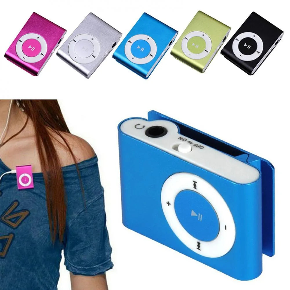 Stylish Mini MP3 Player - Portable USB Music Player with Colourful Clip & TF Card Support