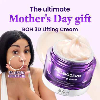 BIOHEAL BOH Probioderm 3D Lifting Cream 1.7 Fl Oz | Advanced Korean Night Cream with 17-Peptide Complex for Facial and Neck Wrinkles, Ideal for Slugging | Perfect Mother's Day Gift