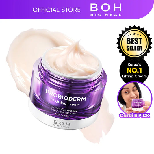 BIOHEAL BOH Probioderm 3D Lifting Cream 1.7 Fl Oz | Advanced Korean Night Cream with 17-Peptide Complex for Facial and Neck Wrinkles, Ideal for Slugging | Perfect Mother's Day Gift