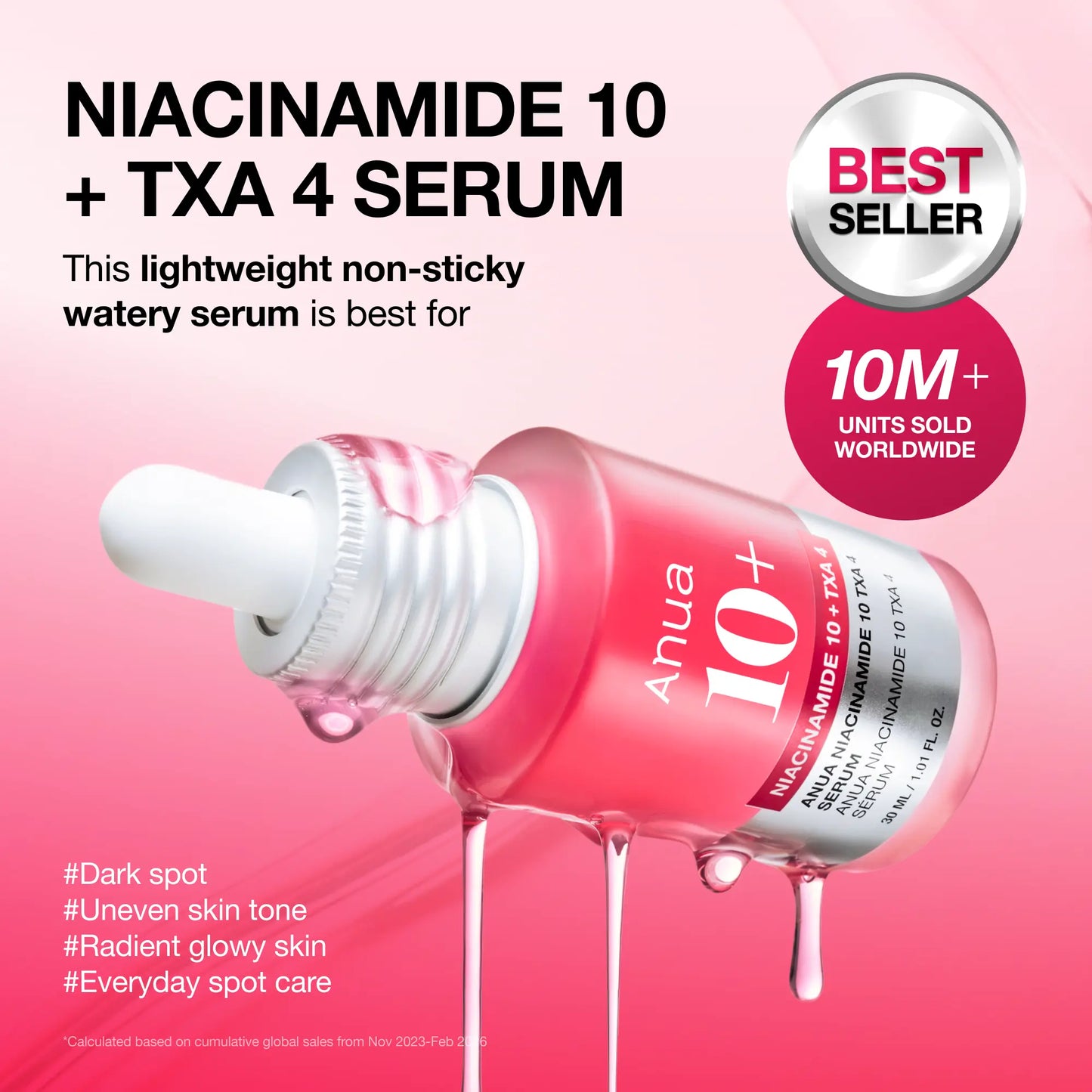Anua Dark Spot Correcting Serum : 10% Niacinamide+ 4% Tranexamic Acid 1.01 Fl.Oz. (30Ml)