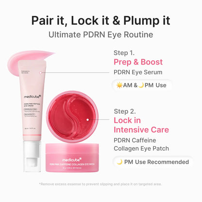 Medicube PDRN Pink Caffeine Collagen Eye Patch for Night Care - Reduces Under-Eye Puffiness and Dark Circles for a Smooth, Radiant, and Youthful Appearance | Korean Skincare, K-Beauty