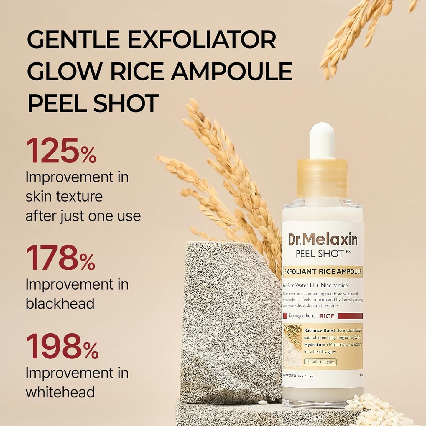 Dr. Melaxin Peel Shot Glow White Rice Peeling Ampoule 2.71 Fl.Oz