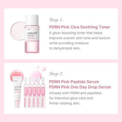 Salmon DNA PDRN Glow Kit | Glass Glow Mini Skincare Set with Toner, Serum & Sheet Mask for Hydrating, Firming, Moisturizing |Gift & Travel Essentials for Women & Girls | Korean Skincare