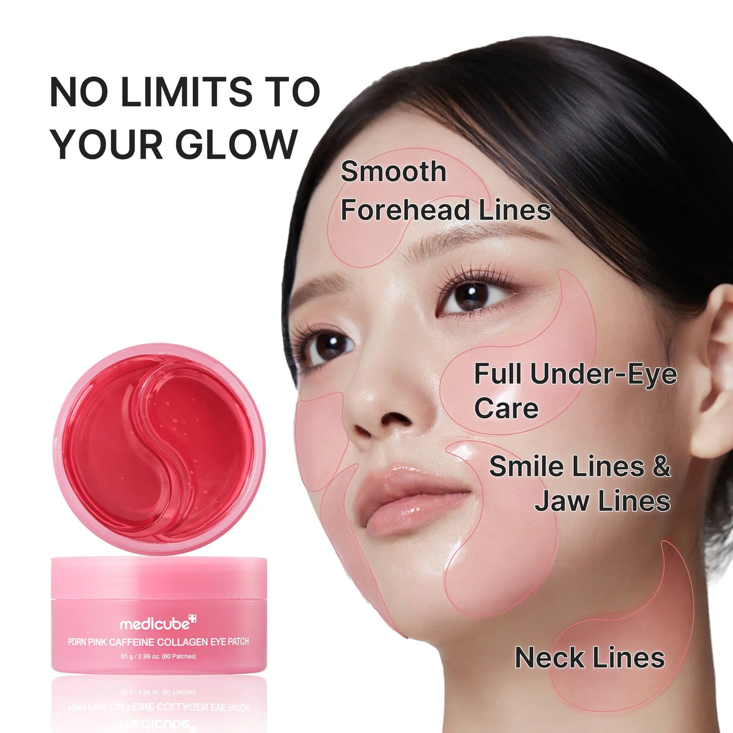 Medicube PDRN Pink Caffeine Collagen Eye Patch for Night Care - Reduces Under-Eye Puffiness and Dark Circles for a Smooth, Radiant, and Youthful Appearance | Korean Skincare, K-Beauty