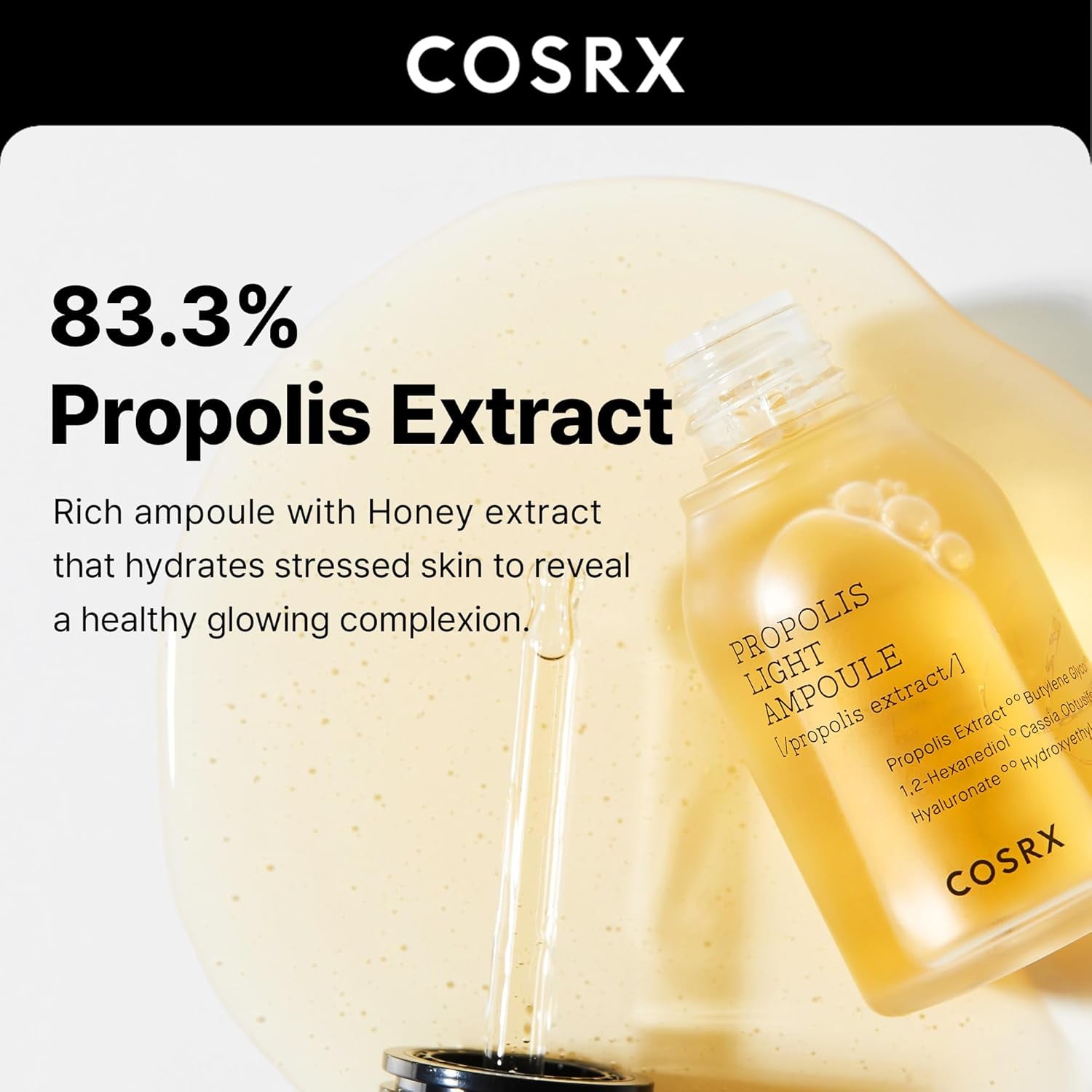 Illuminate Your Skin with CORSX Propolis Ampoule Glow Boosting Serum - 73.5% Propolis Extract for Radiant Beauty, 1.01Fl.Oz/30Ml