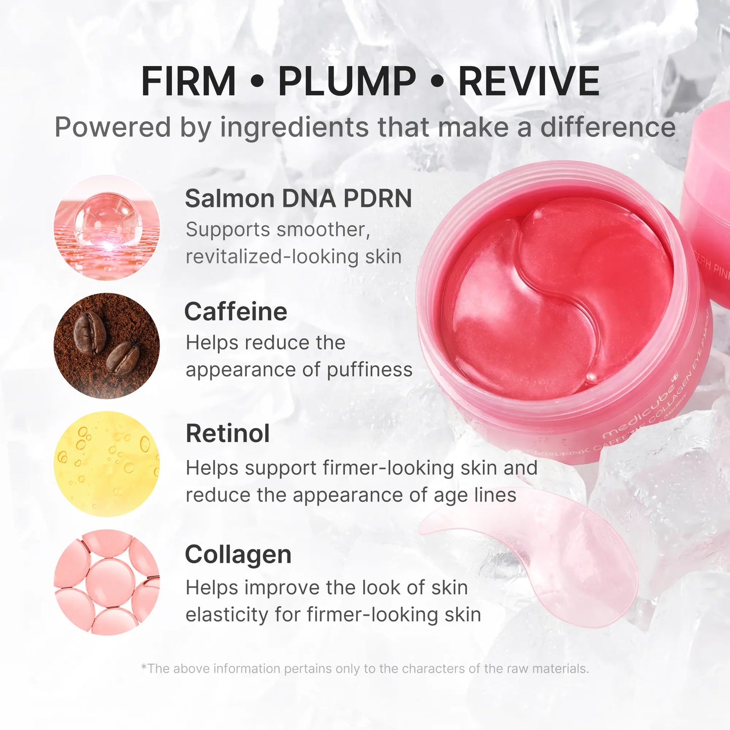 Medicube PDRN Pink Caffeine Collagen Eye Patch for Night Care - Reduces Under-Eye Puffiness and Dark Circles for a Smooth, Radiant, and Youthful Appearance | Korean Skincare, K-Beauty