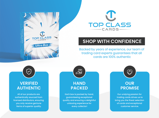 Top Class Cards | Ultra Box | 50 Cards | 5 Holos/Reverse Holos | 1 Ultra Rare Guaranteed | Compatible with Pokemon Cards
