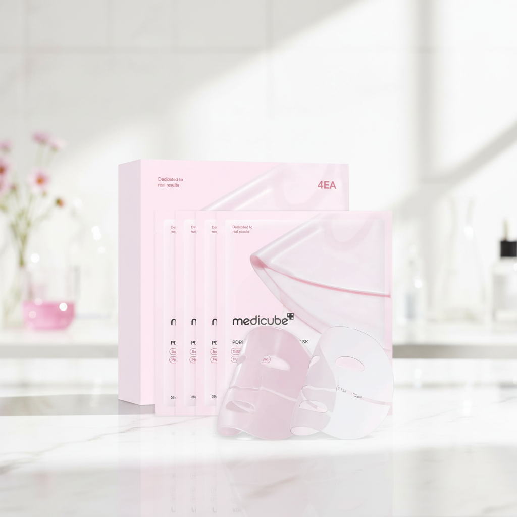 Medicube PDRN Pink Collagen Gel Mask - 4 Sheets of Salmon DNA Infused Luxury for a Youthful Glow