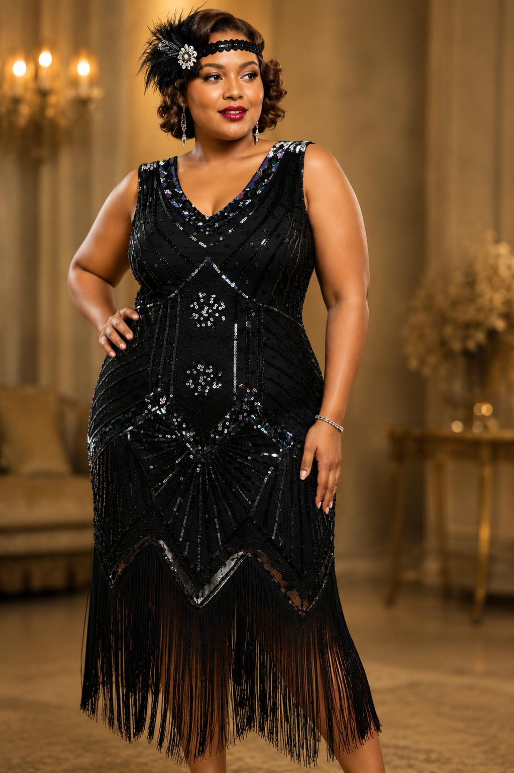 1920s Plus Size Cocktail Dress Costume