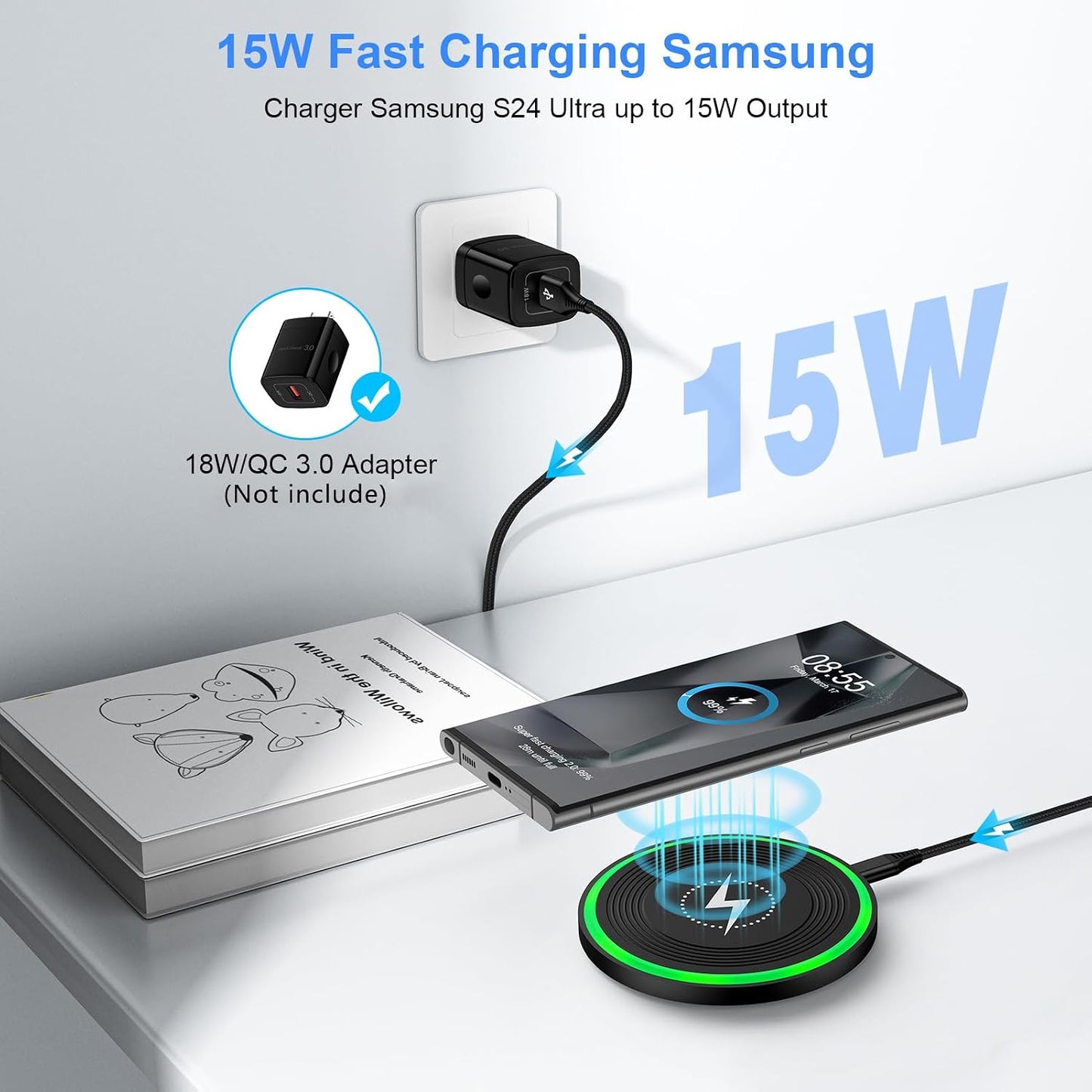 Fast and Versatile Pixel Wireless Charger - Ultimate Charging Pad for Google Pixel and More