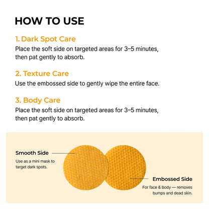 Dr.Melaxin Kojic Acid Turmeric TX Toner Pads - 70 Pads for Brightening & Even Tone