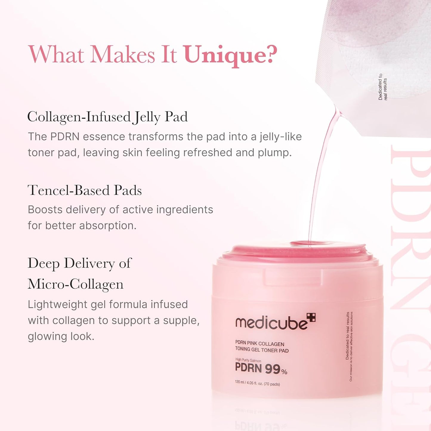 Revitalize Your Skin with Toner Pads Infused with Salmon DNA and Collagen | Korean Gel Toner for Soothing Radiance | 70 Pads of Pink Collagen Jelly