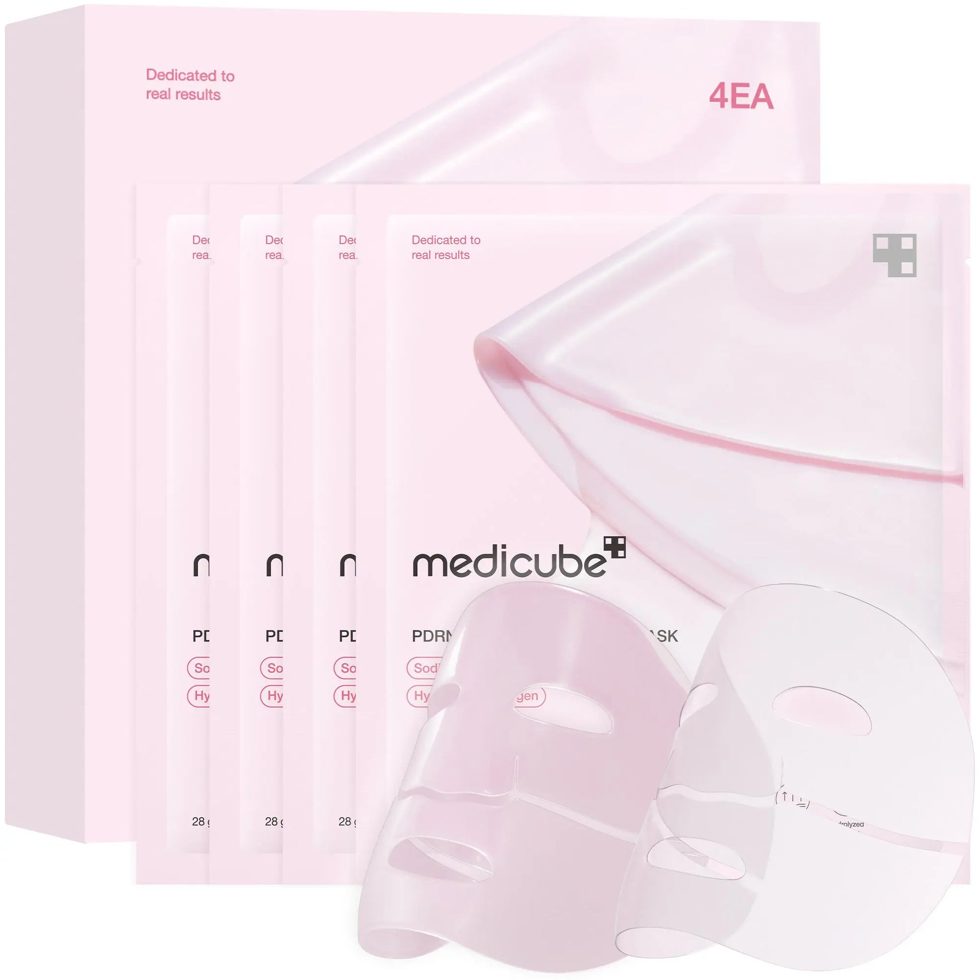 Medicube PDRN Pink Collagen Gel Mask - 4 Sheets of Salmon DNA Infused Luxury for a Youthful Glow