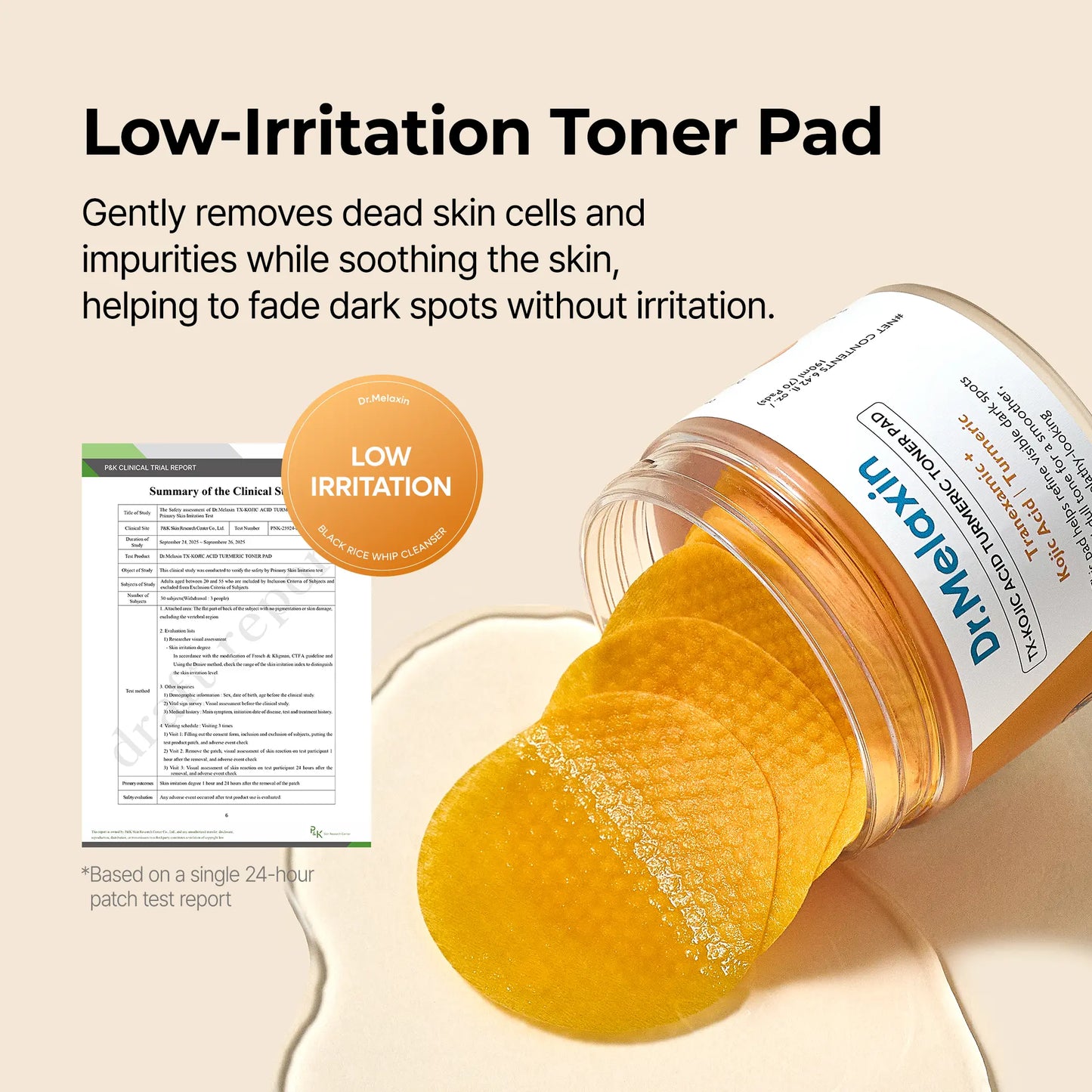 Dr.Melaxin Kojic Acid Turmeric TX Toner Pads - 70 Pads for Brightening & Even Tone