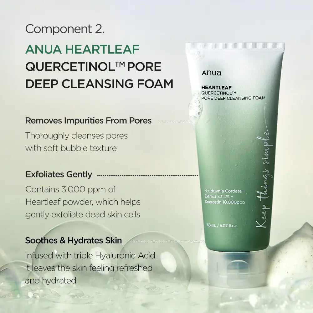 Discover the Anua Essential Trio: Oil Cleanser, Deep Cleansing Foam, and Calming Toner for Radiant Skin