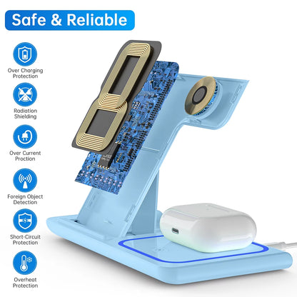 Revolutionary 3-in-1 Wireless Charging Station for iPhone, Apple Watch & AirPods - Fast, Stylish, and Convenient!