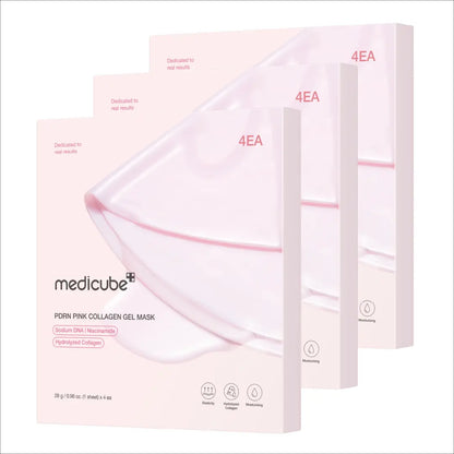 Medicube PDRN Pink Collagen Gel Mask - 4 Sheets of Salmon DNA Infused Luxury for a Youthful Glow