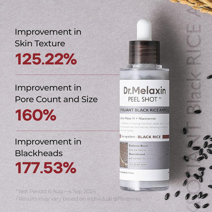 Dr. Melaxin Peel Shot Black Rice Exfoliating Ampoule Dr2.7 Oz