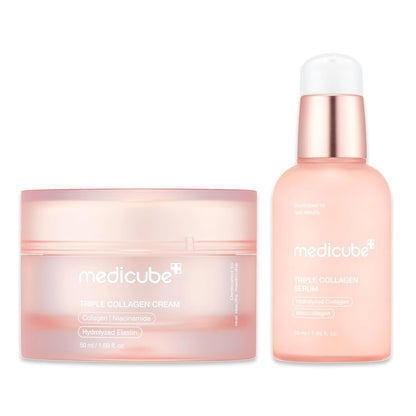 Unlock Radiant Skin with Medicube's Triple Collagen Nourish and Hydrate Duo: Revitalize Your Complexion with Our Cream and Serum Powerhouse
