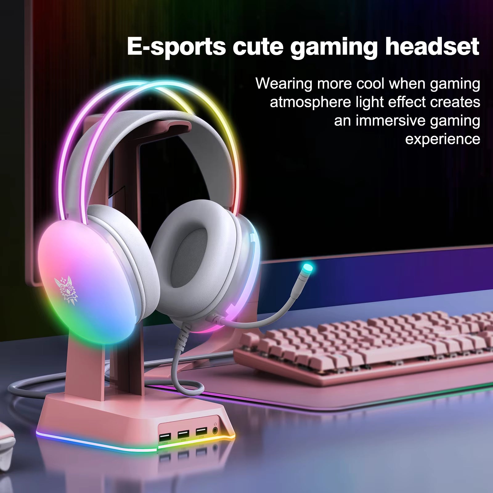 Elevate Your Gaming Experience with the Full RGB Light Gaming Headset & Mouse Bundle for PC Gamers