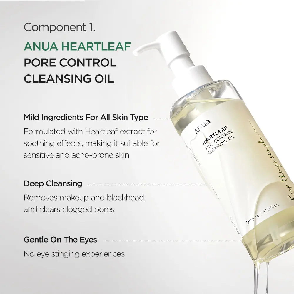 Discover the Anua Essential Trio: Oil Cleanser, Deep Cleansing Foam, and Calming Toner for Radiant Skin