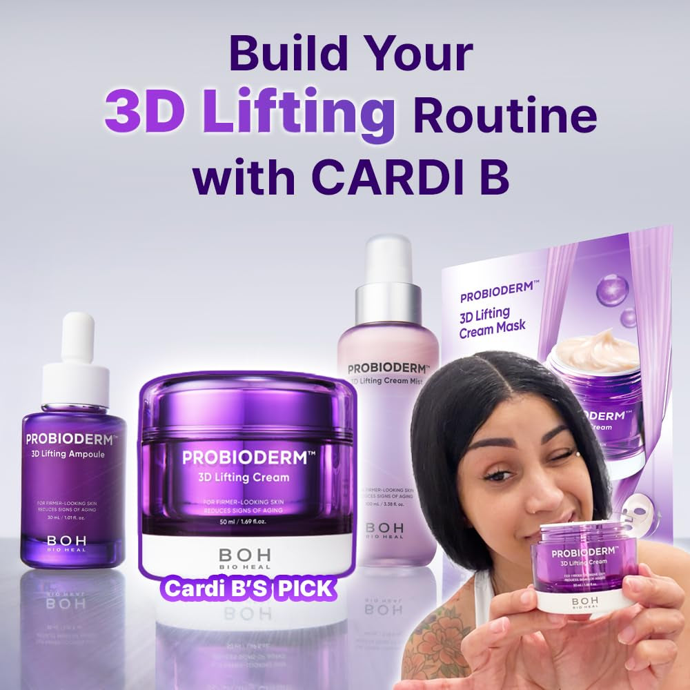Probioderm 3D Lifting Cream - Achieve Youthful, Firm Skin Overnight with Cardi B's Favorite Slugging Cream