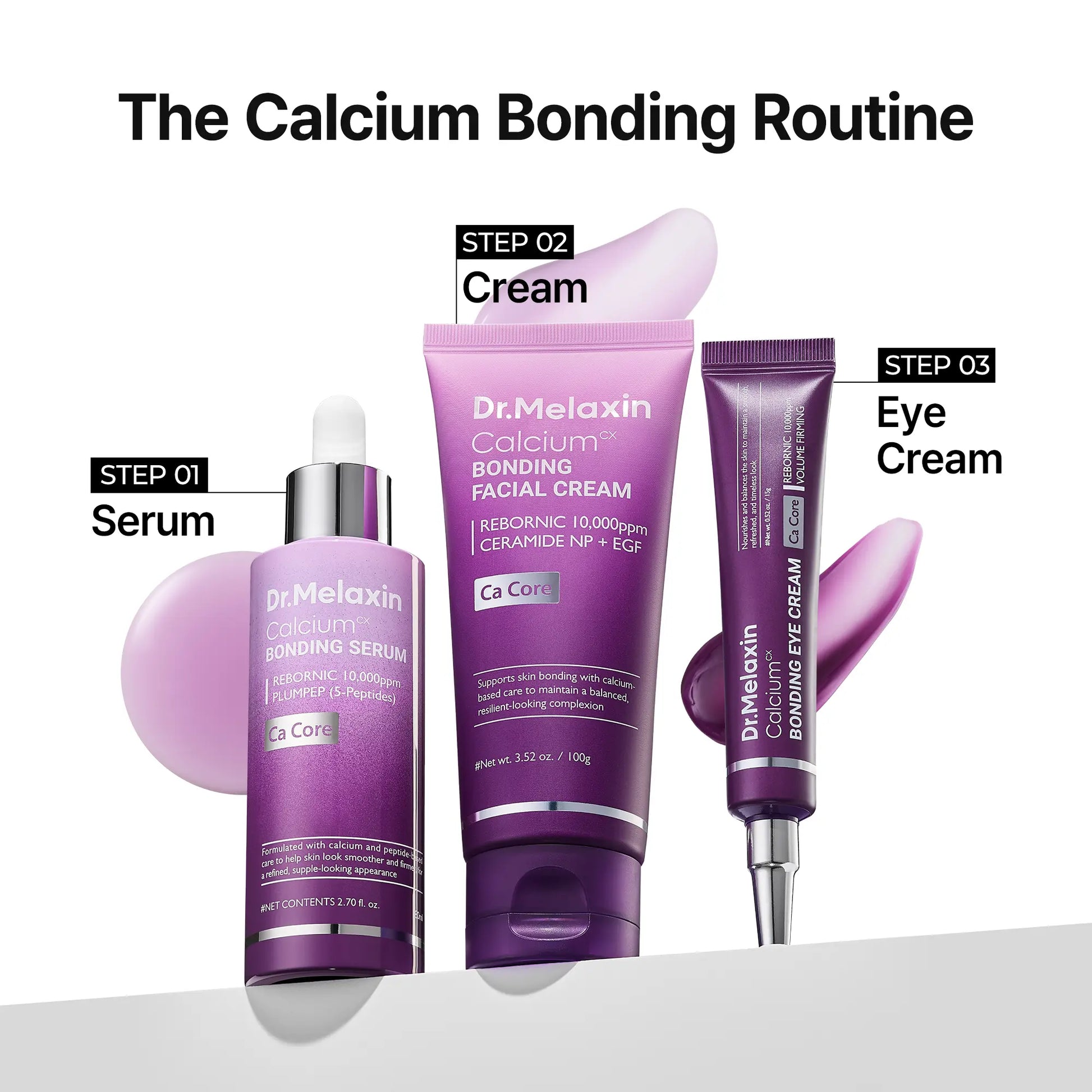 Dr. Melaxin Advanced Calcium Bonding Serum for Firming and Anti-Aging with Calcium Complex, Collagen, and REBORNIC 10,000 PPM to Enhance Skin Density and Elasticity