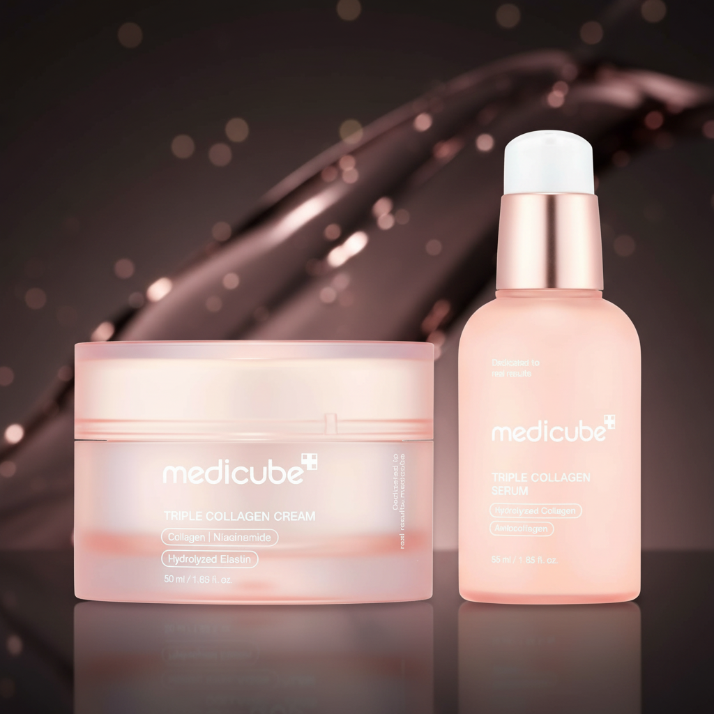 Unlock Radiant Skin with Medicube's Triple Collagen Nourish and Hydrate Duo: Revitalize Your Complexion with Our Cream and Serum Powerhouse