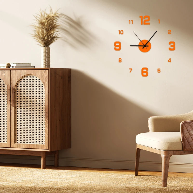 Transform Your Space with the Creative Frameless DIY Wall Clock - Customizable Antique Style Decor