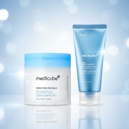Gently Transform Your Skin with MEDICUBE Cleanse & Swipe Duo: Zero Pore Pad Mild & Zero Foam Cleanser for Delicate Skin