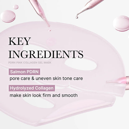 Medicube PDRN Pink Collagen Gel Mask - 4 Sheets of Salmon DNA Infused Luxury for a Youthful Glow