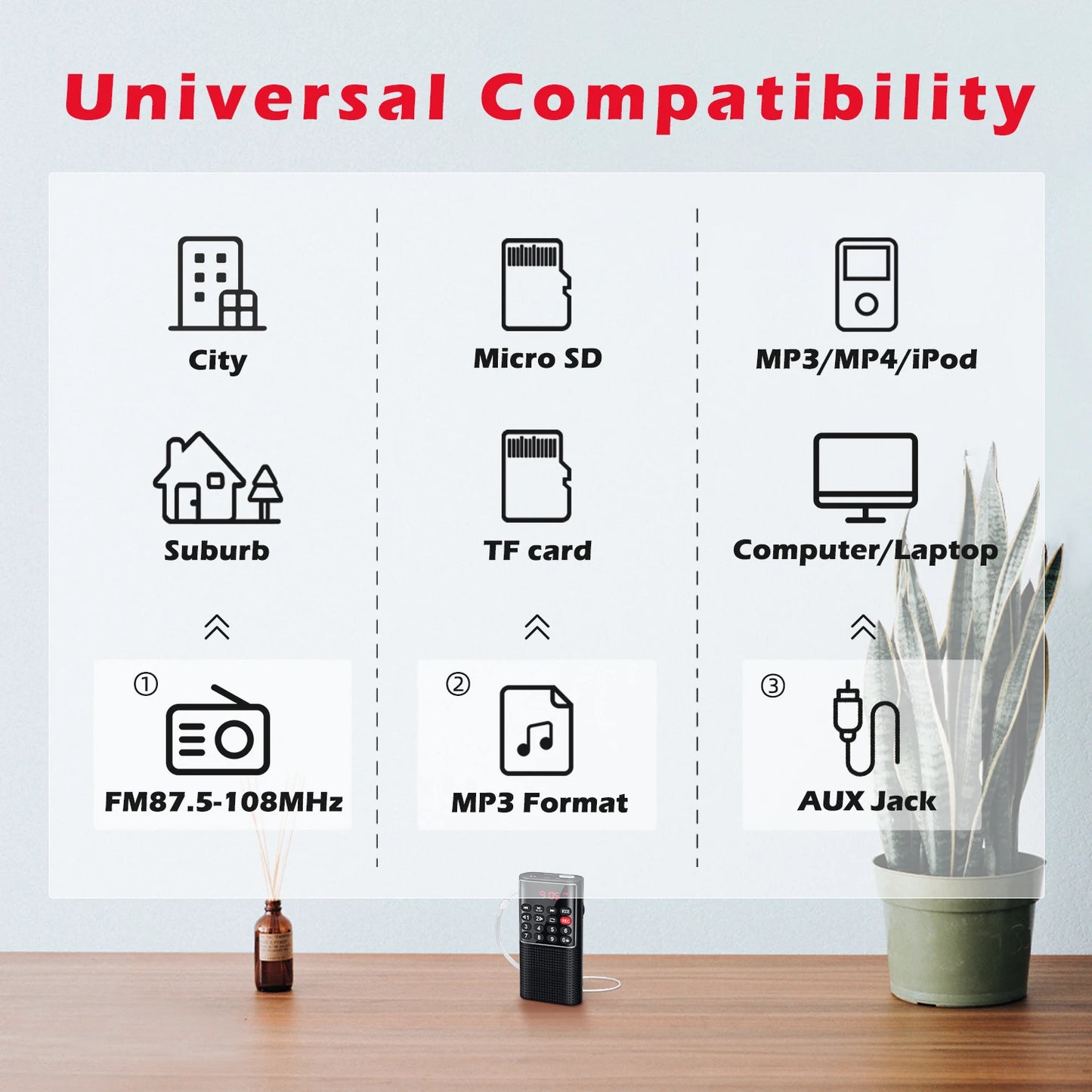 Ultimate Mini Portable FM Radio with Recorder