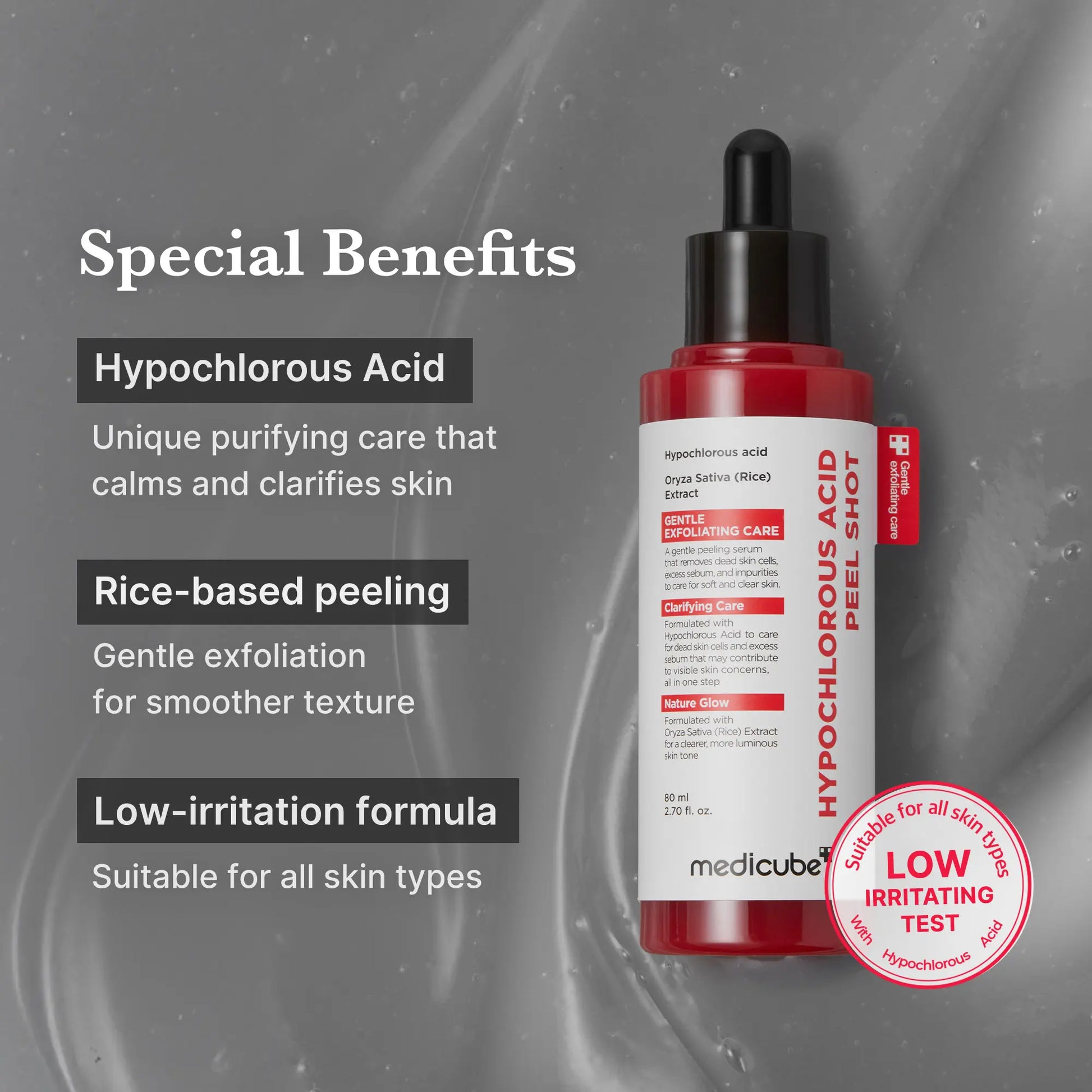 Medicube Hypochlorous Acid Rice Peel Shot Duo for Face & Body