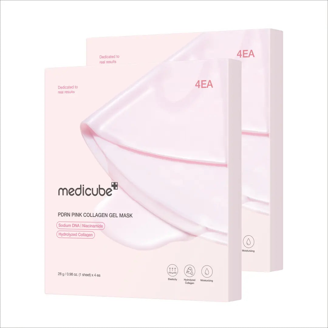 Medicube PDRN Pink Collagen Gel Mask - 4 Sheets of Salmon DNA Infused Luxury for a Youthful Glow