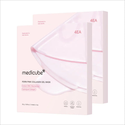 Medicube PDRN Pink Collagen Gel Mask - 4 Sheets of Salmon DNA Infused Luxury for a Youthful Glow