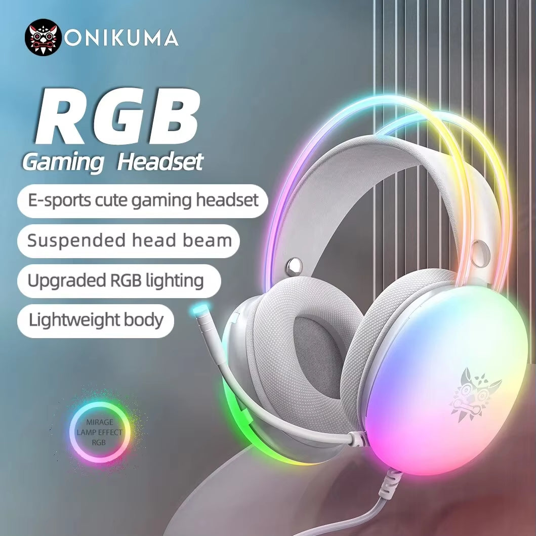 Elevate Your Gaming Experience with the Full RGB Light Gaming Headset & Mouse Bundle for PC Gamers