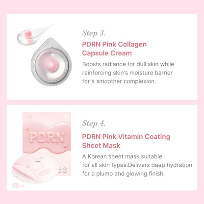Salmon DNA PDRN Glow Kit | Glass Glow Mini Skincare Set with Toner, Serum & Sheet Mask for Hydrating, Firming, Moisturizing |Gift & Travel Essentials for Women & Girls | Korean Skincare