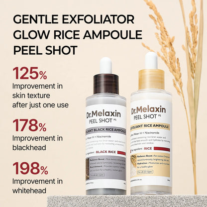 Dr.Melaxin Peel Shot Glow Rice Ampoule Duo & Kojic Acid Turmeric Serum