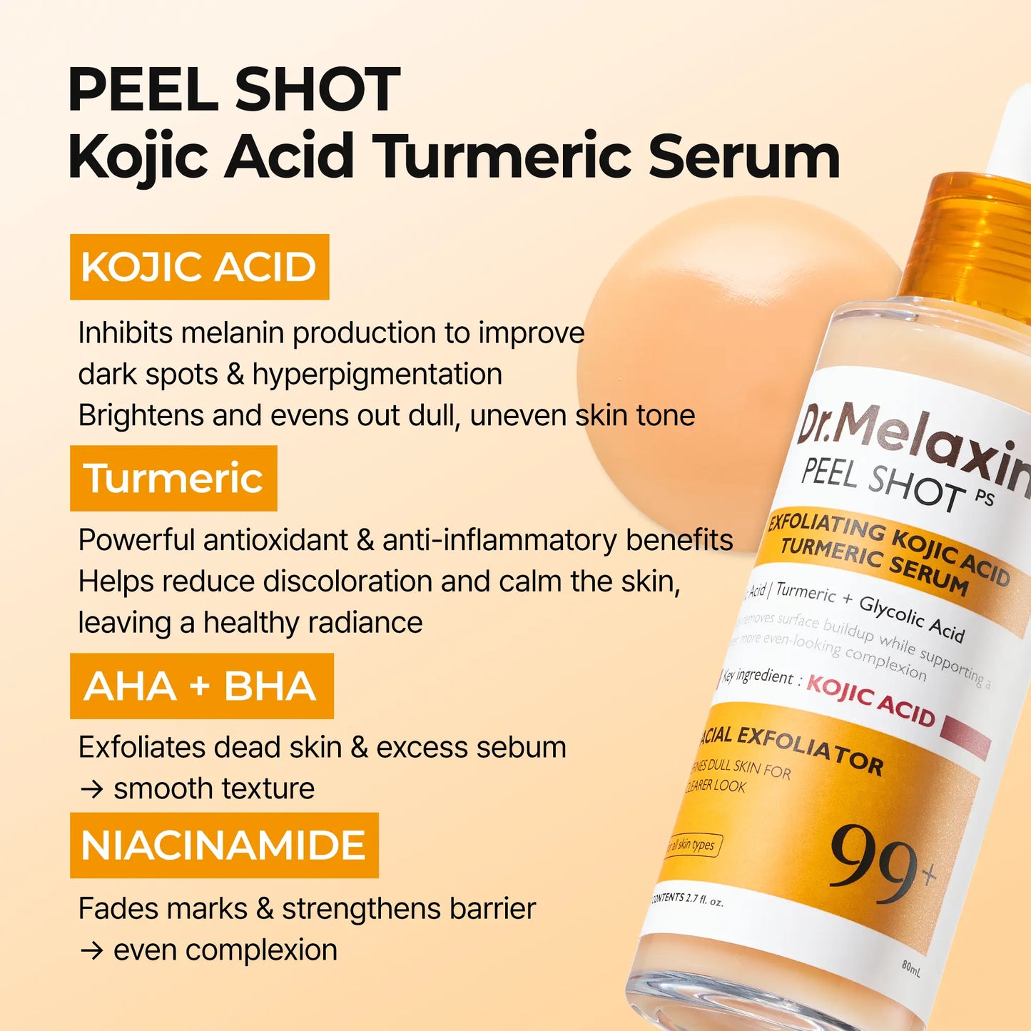 Dr.Melaxin Peel Shot Kojic Acid & Turmeric Serum