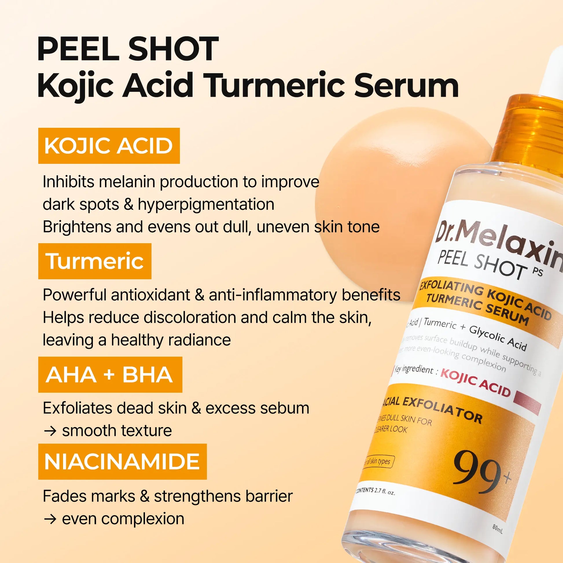 Dr.Melaxin Peel Shot Kojic Acid & Turmeric Serum
