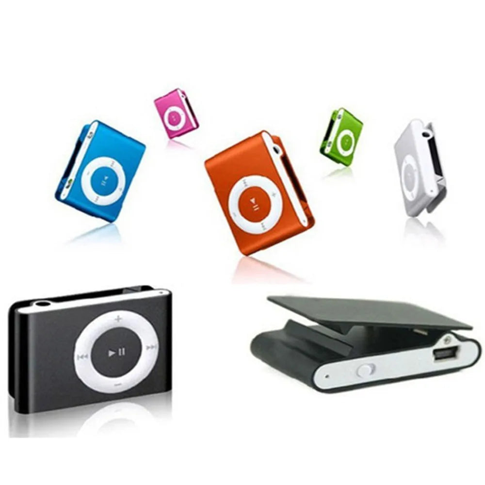 Stylish Mini MP3 Player - Portable USB Music Player with Colourful Clip & TF Card Support