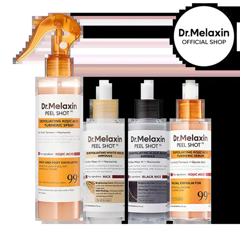 Dr.Melaxin Peel Shot Glow Rice Ampoule Duo & Kojic Acid Turmeric Serum