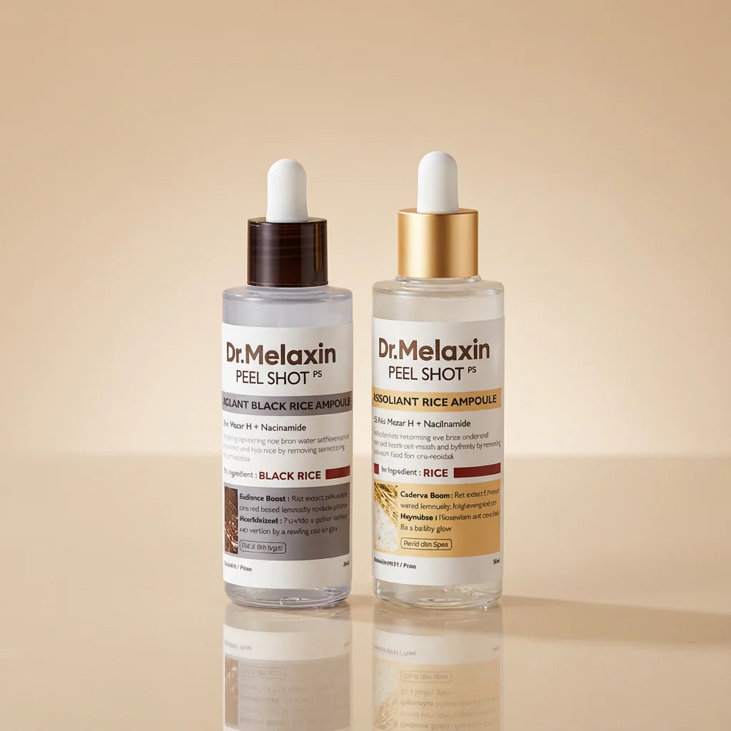 Revitalize Your Skin with Dr. Melaxin Exfoliating Peel Shots - Black & White Rice Ampoules