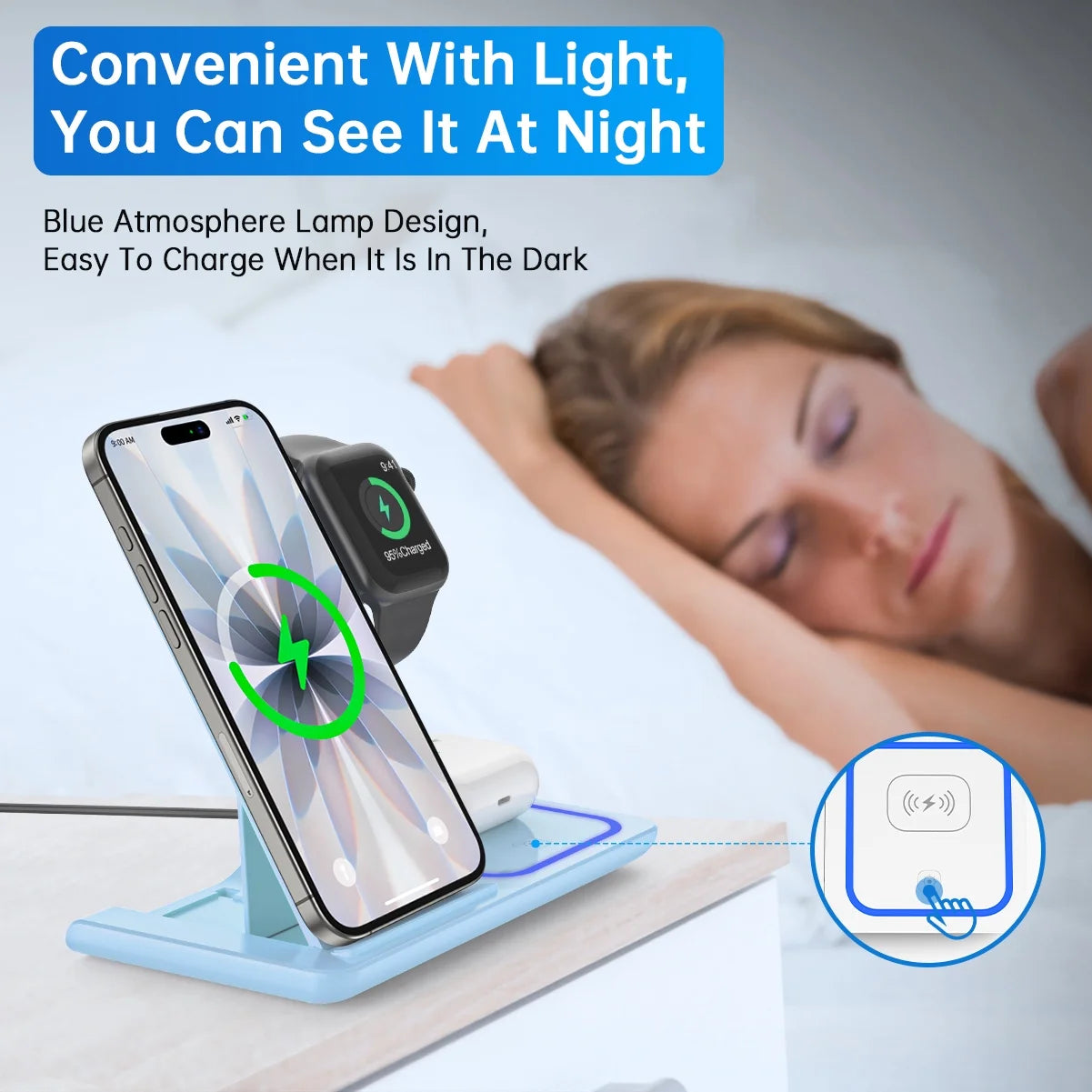 Revolutionary 3-in-1 Wireless Charging Station for iPhone, Apple Watch & AirPods - Fast, Stylish, and Convenient!