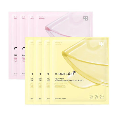 Medicube PDRN Pink Collagen Gel Mask - 4 Sheets of Salmon DNA Infused Luxury for a Youthful Glow