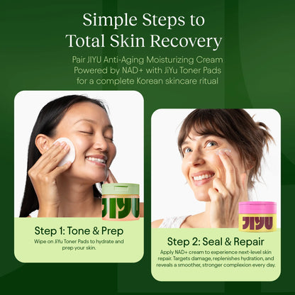 Achieve Radiant Skin with the JiYu Korean Skincare Glow-Up Bundle - Toner Pads & NAD+ Cream